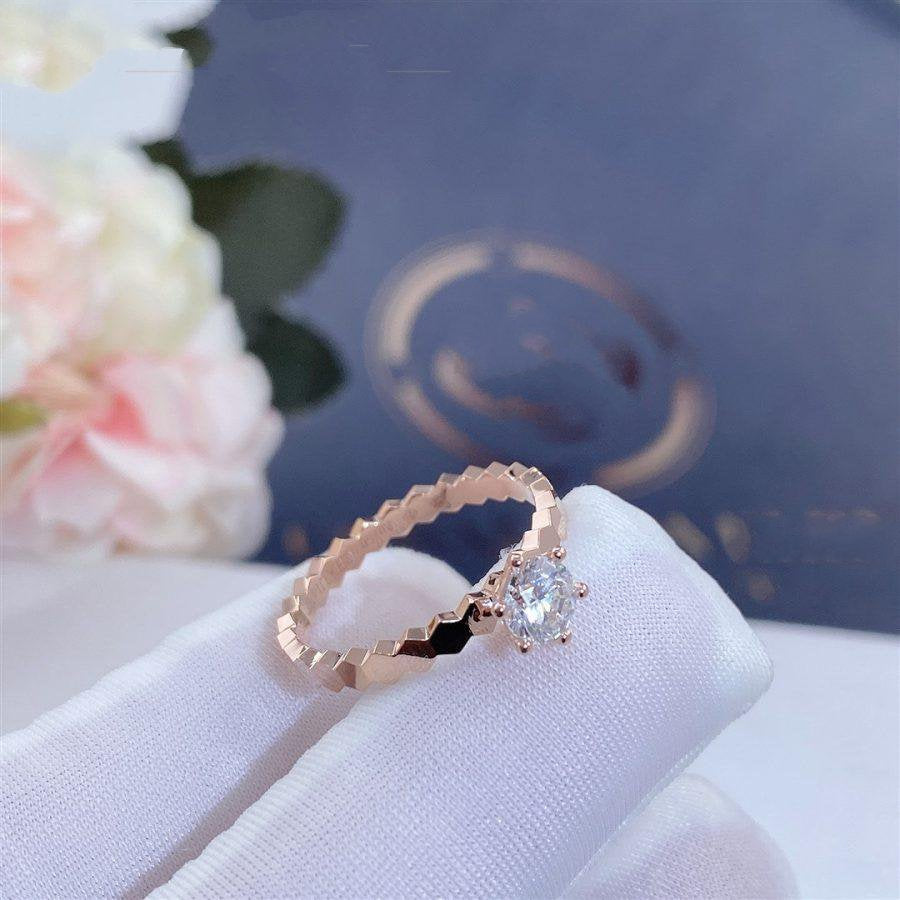 [Violet JW]BEE LOVE RING PINK GOLD 1 DIAMOND