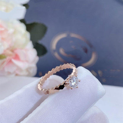 [Violet JW]BEE LOVE RING PINK GOLD 1 DIAMOND
