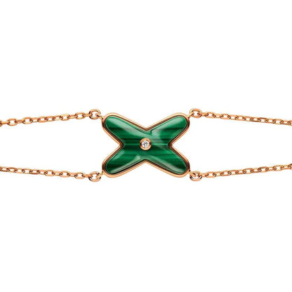 [Violet JW]JEUX BRACELET MALACHITE PINK GOLD 1 DIAMOND
