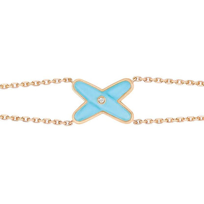 [Violet JW]JEUX BRACELET TURQUOISE PINK GOLD 1 DIAMOND