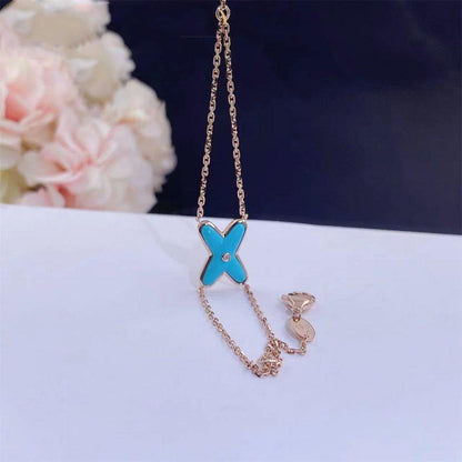 [Violet JW]JEUX BRACELET TURQUOISE PINK GOLD 1 DIAMOND