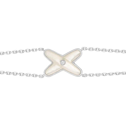 [Violet JW]JEUX BRACELET WHITE MOP SILVER 1 DIAMOND