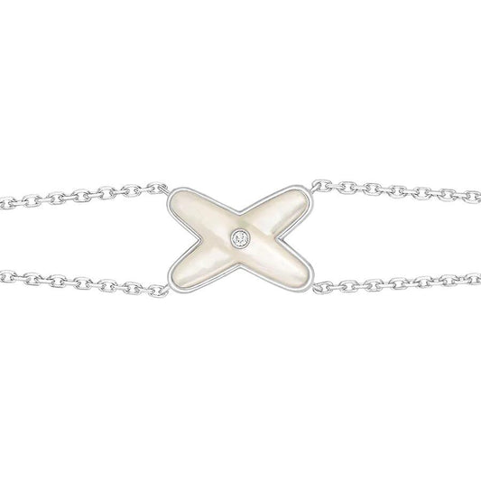 [Violet JW]JEUX BRACELET WHITE MOP SILVER 1 DIAMOND