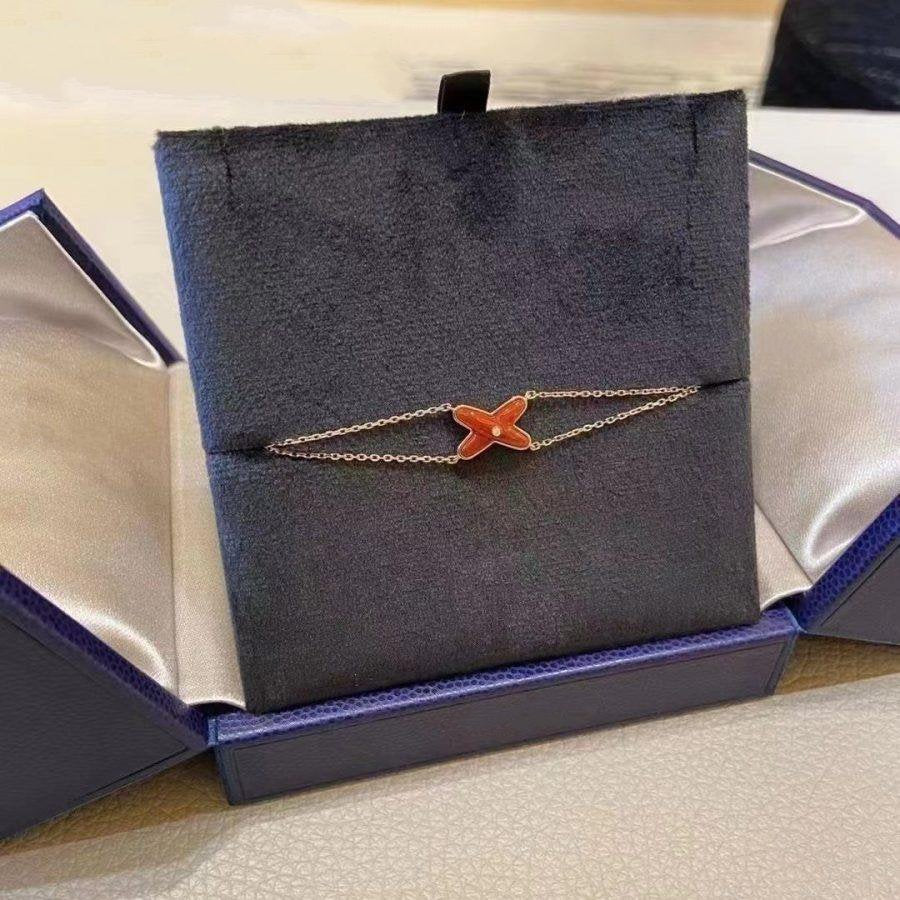 [Violet JW]JEUX BRACELET CARNELIAN PINK GOLD 1 DIAMOND