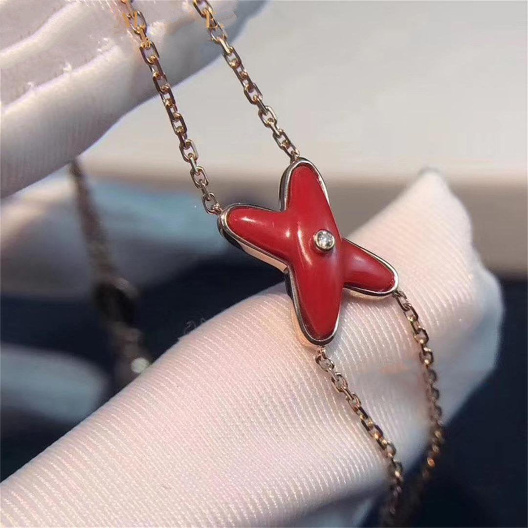 [Violet JW]JEUX BRACELET CARNELIAN PINK GOLD 1 DIAMOND