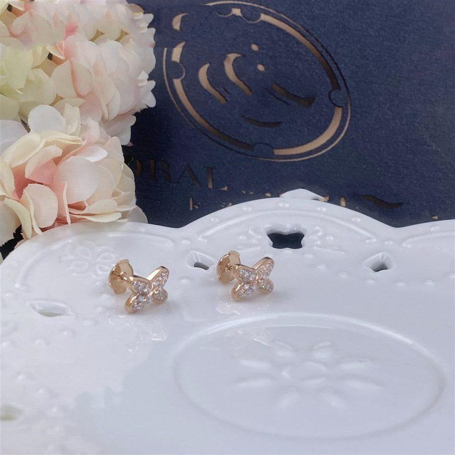 [Violet JW]JEUX DE PINK GOLD DIAMOND EARRINGS