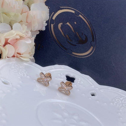 [Violet JW]JEUX DE PINK GOLD DIAMOND EARRINGS