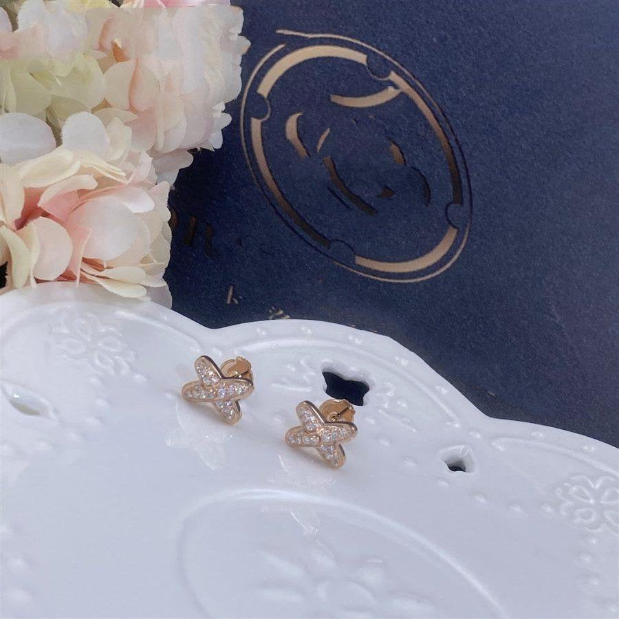 [Violet JW]JEUX DE PINK GOLD DIAMOND EARRINGS