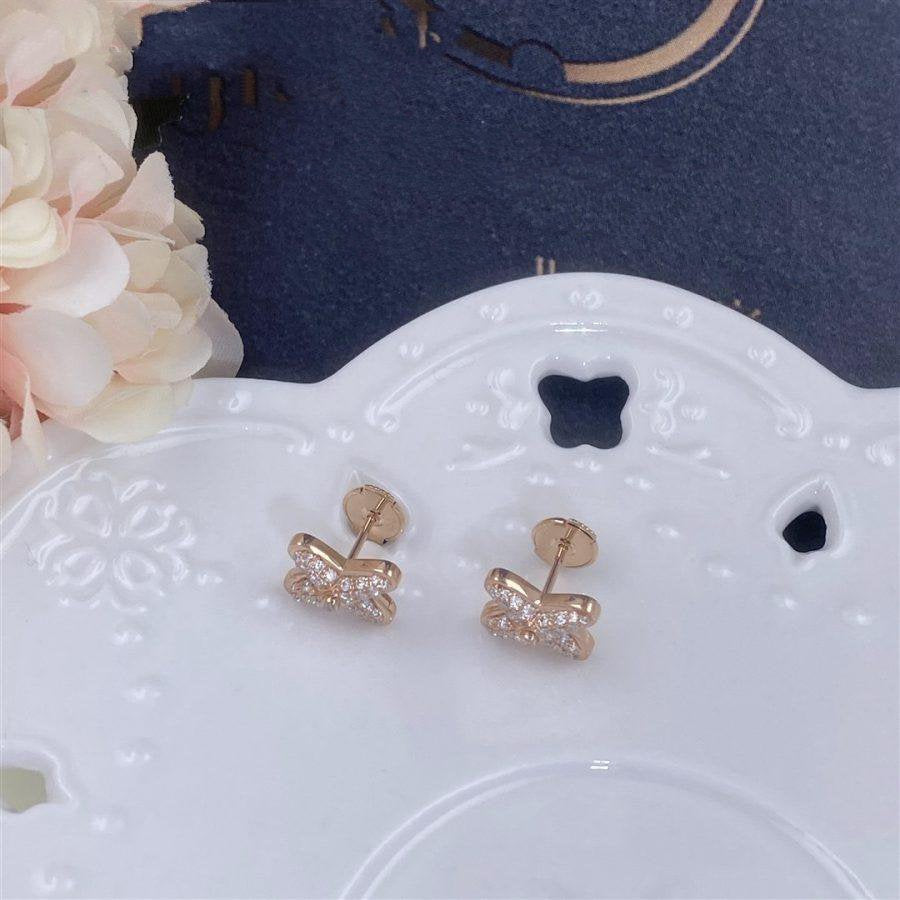 [Violet JW]JEUX DE PINK GOLD DIAMOND EARRINGS