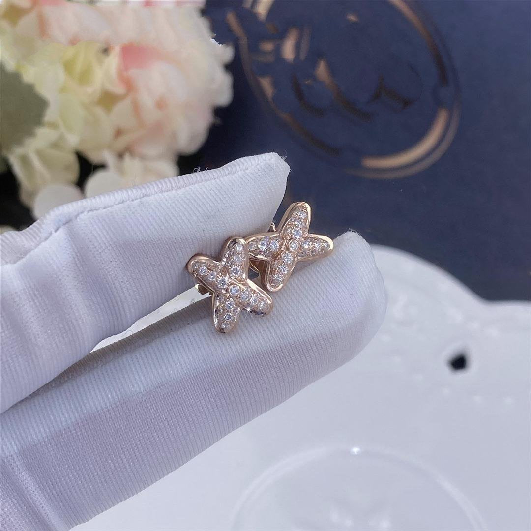 [Violet JW]JEUX DE PINK GOLD DIAMOND EARRINGS