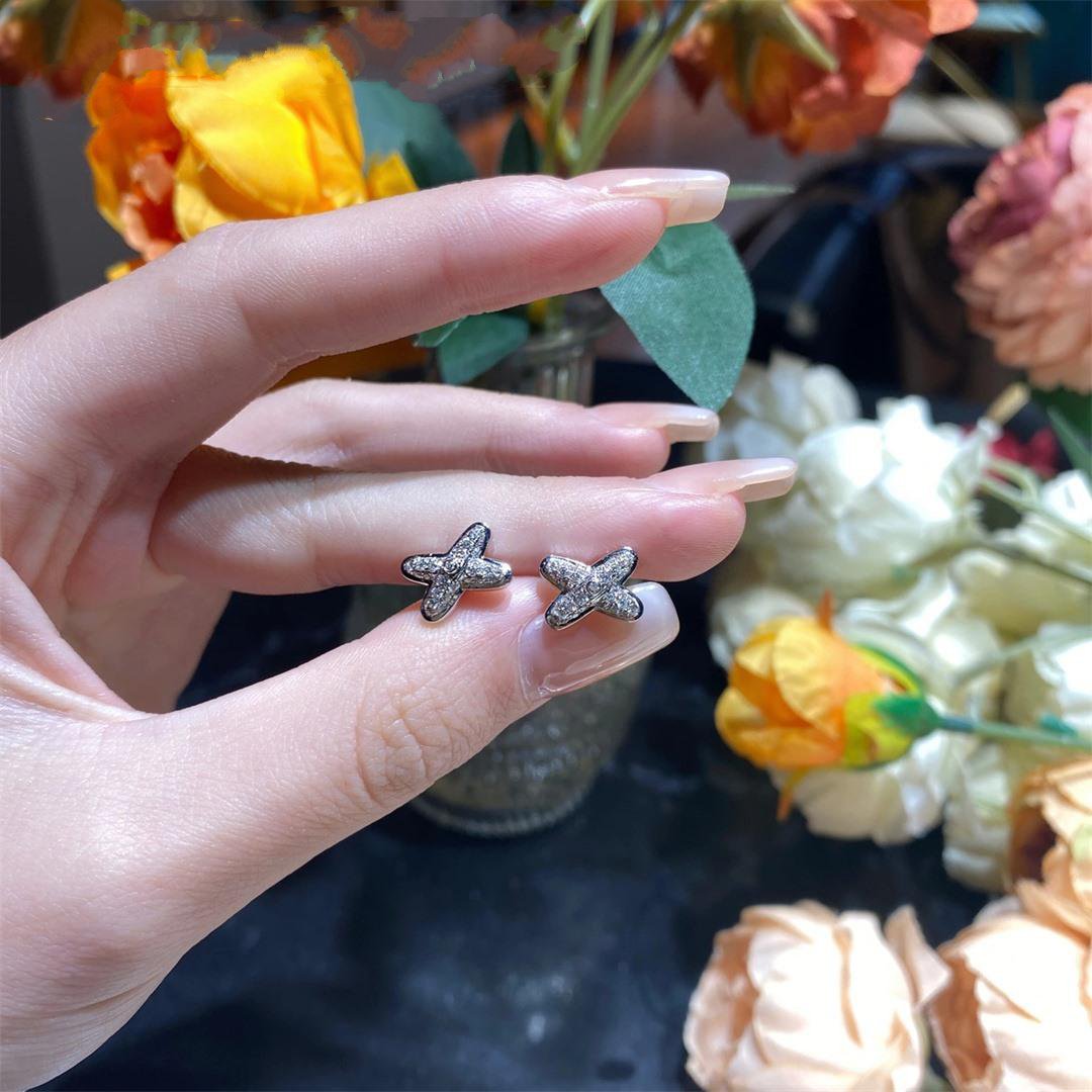 [Violet JW]JEUX DE SILVER DIAMOND EARRINGS