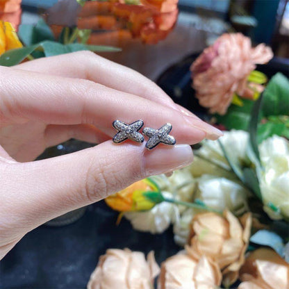 [Violet JW]JEUX DE SILVER DIAMOND EARRINGS