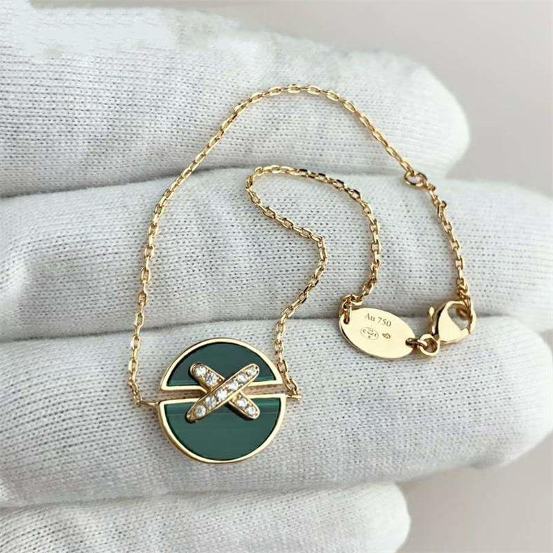 [Violet JW]JEUX DE BRACELET MALACHITE PINK GOLD DIAMONDS