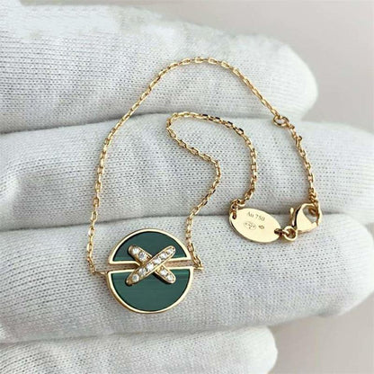 [Violet JW]JEUX DE BRACELET MALACHITE PINK GOLD DIAMONDS