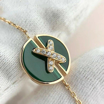 [Violet JW]JEUX DE BRACELET MALACHITE PINK GOLD DIAMONDS