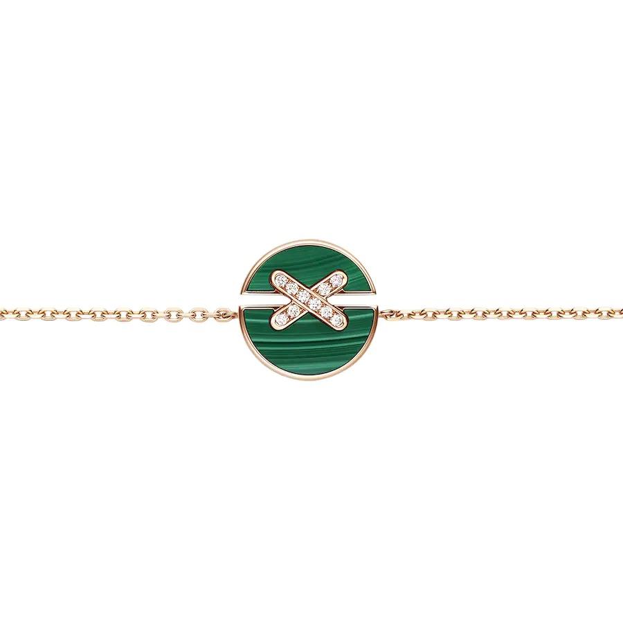 [Violet JW]JEUX DE BRACELET MALACHITE PINK GOLD DIAMONDS