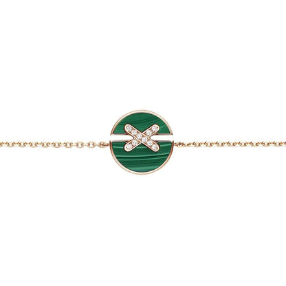 [Violet JW]JEUX DE BRACELET MALACHITE PINK GOLD DIAMONDS