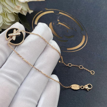 [Violet JW]JEUX DE BRACELET ONYX PINK GOLD DIAMOND