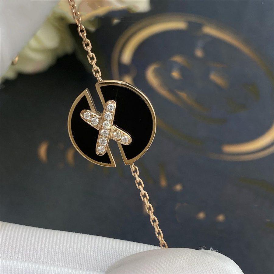 [Violet JW]JEUX DE BRACELET ONYX PINK GOLD DIAMOND