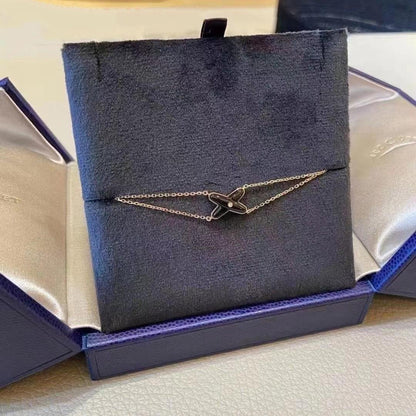 [Violet JW]JEUX BRACELET ONYX PINK GOLD 1 DIAMOND