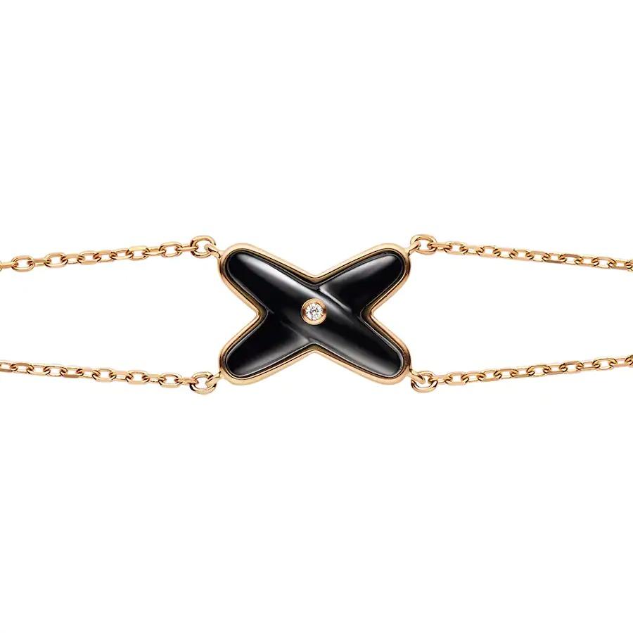 [Violet JW]JEUX BRACELET ONYX PINK GOLD 1 DIAMOND