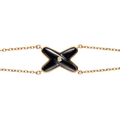 [Violet JW]JEUX BRACELET ONYX PINK GOLD 1 DIAMOND