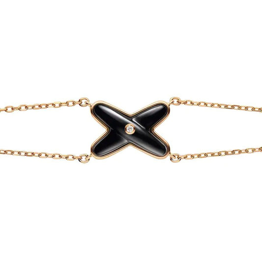 [Violet JW]JEUX BRACELET ONYX PINK GOLD 1 DIAMOND