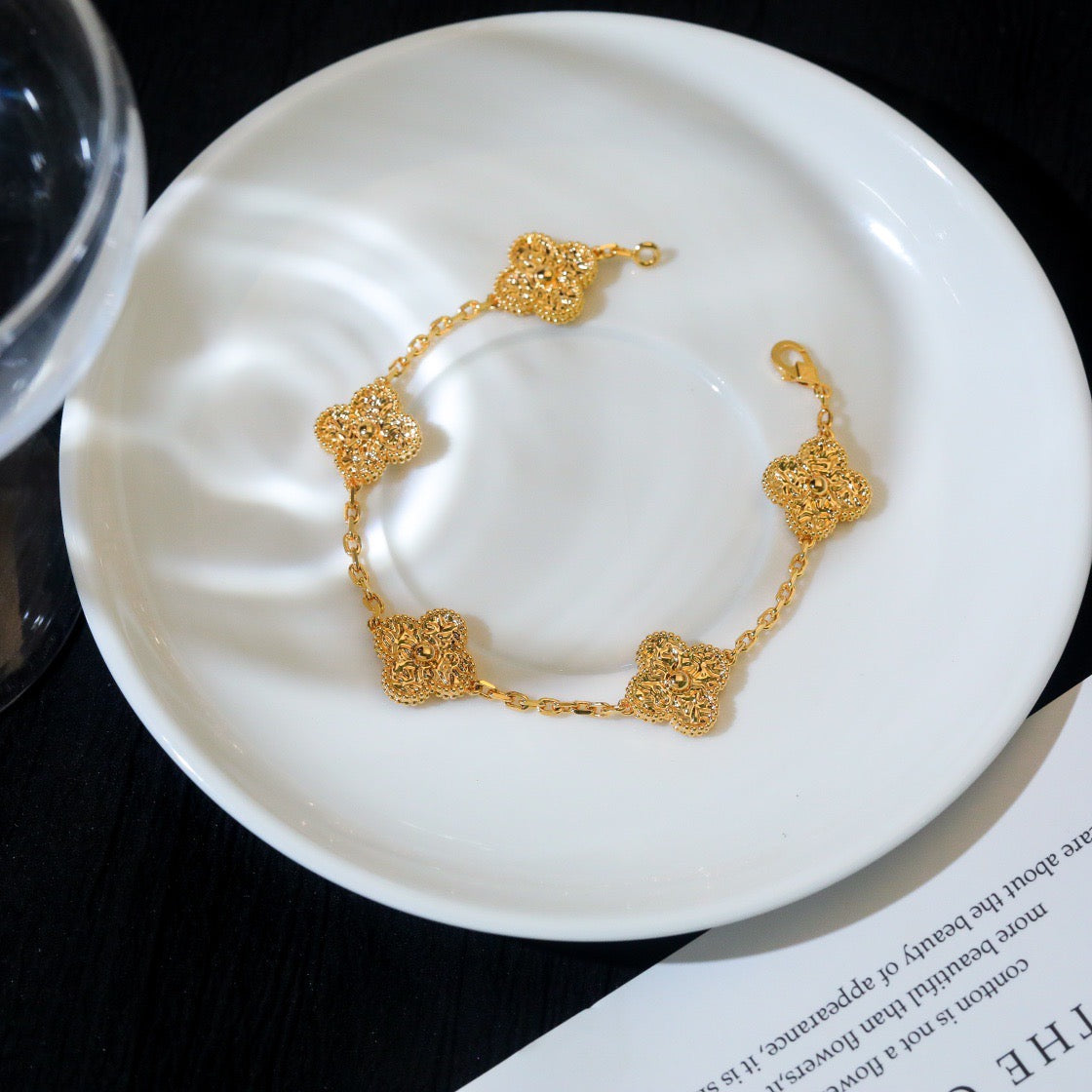 [Violet JW]CLOVER 5 MOTIFS BRONZING BRACELET