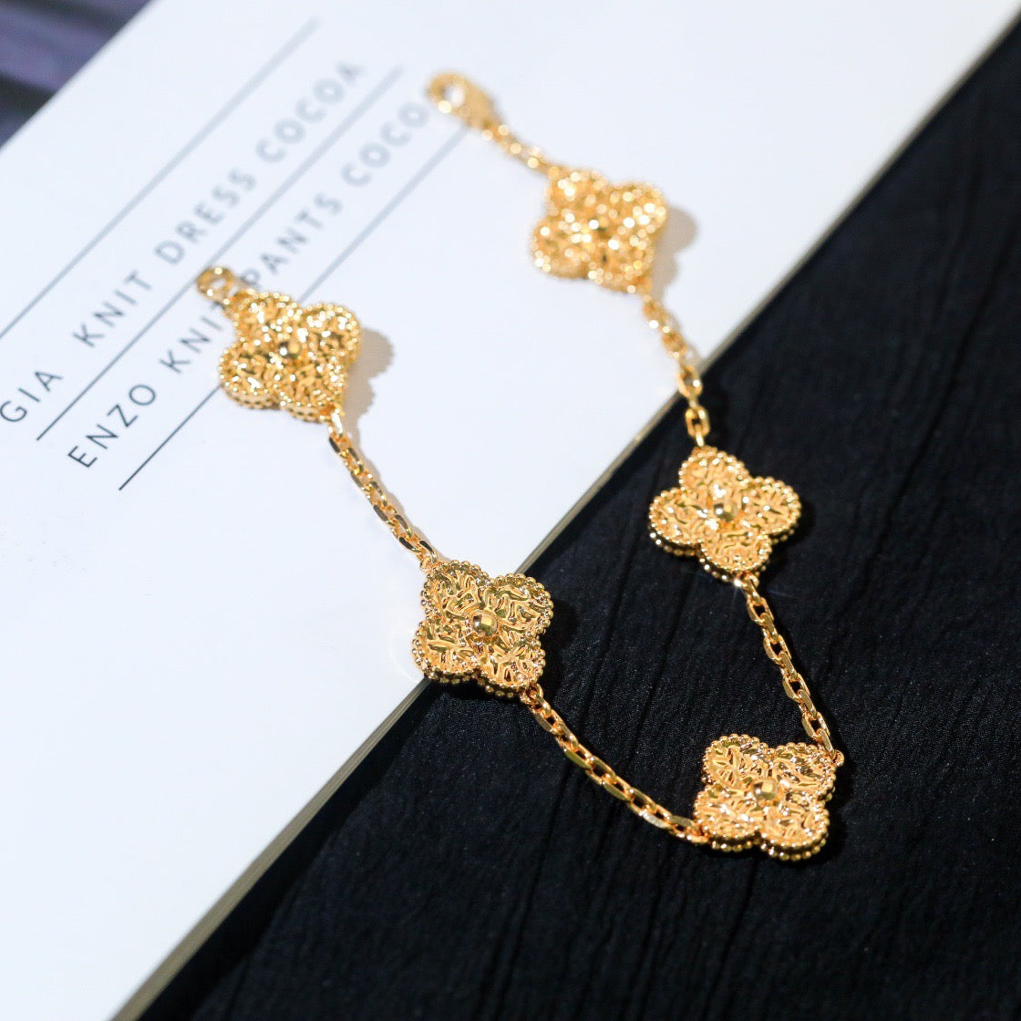 [Violet JW]CLOVER 5 MOTIFS BRONZING BRACELET