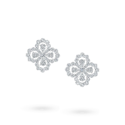 [Violet JW]LOOP EARRINGS FULL MOTIF DIAMOND 16MM SILVE