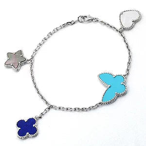 [Violet JW]LUCKY SPRING SILVER BRACELET 4 MOTIF