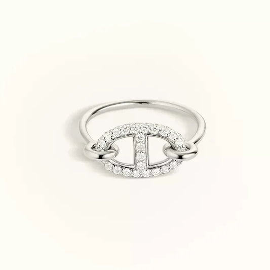 [Violet JW]RONDE SMALL SILVER DIAMOND RING