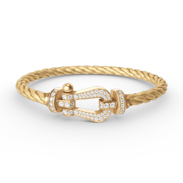 [Violet JW]FORCE LARGE HORSESHOE FULL DIAMOND BRACELET GOLD