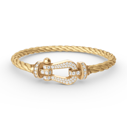 [Violet JW]FORCE LARGE HORSESHOE FULL DIAMOND BRACELET GOLD