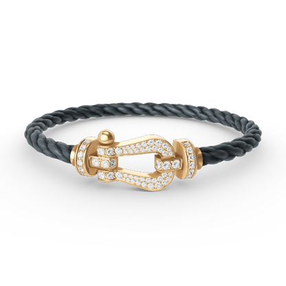 [Violet JW]FORCE LARGE HORSESHOE FULL DIAMOND BRACELET GOLD