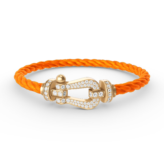 [Violet JW]FORCE LARGE HORSESHOE FULL DIAMOND BRACELET GOLD
