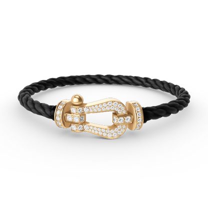 [Violet JW]FORCE LARGE HORSESHOE FULL DIAMOND BRACELET GOLD