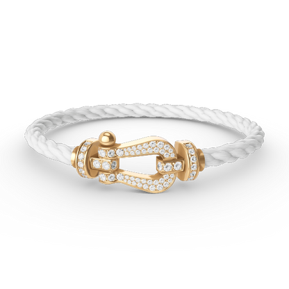 [Violet JW]FORCE LARGE HORSESHOE FULL DIAMOND BRACELET GOLD