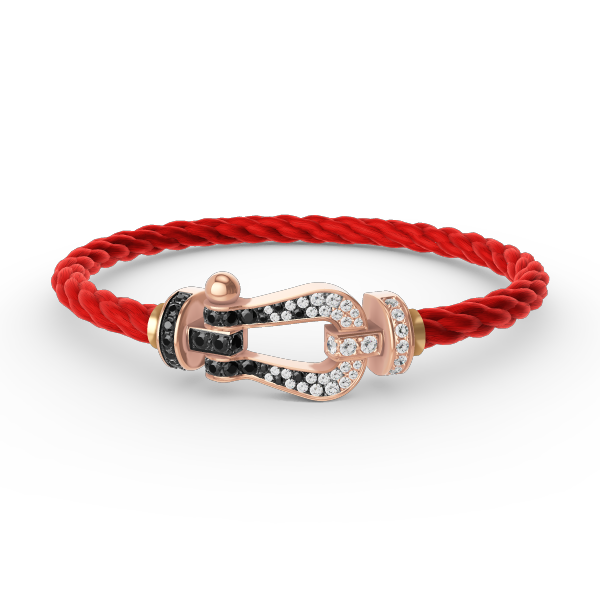 [Violet JW]FORCE LARGE HORSESHOE BLACK WHITE DIAMOND BRACELET ROSE GOLD