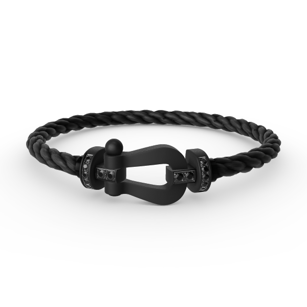 [Violet JW]FORCE LARGE SERIES HORSESHOE BLACK SAMURAI BRACELET