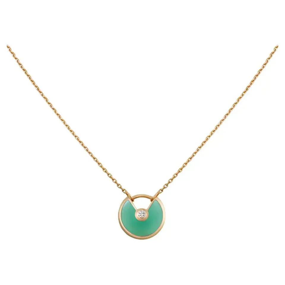 [Violet JW]AMULETTE GOLD MALACHITE NECKLACE