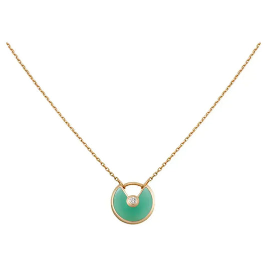 [Violet JW]AMULETTE GOLD MALACHITE NECKLACE