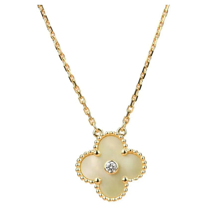 [Violet JW]CLOVER 15MM DIAMOND GOLD MOTHER OF PEARL NECKLACE