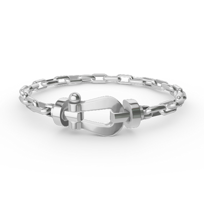 [Violet JW]FORCE LARGE HORSESHOE CLASP  METAL BRACELET
