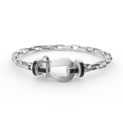 [Violet JW]FORCE LARGE HORSESHOE CLASP  METAL BRACELET