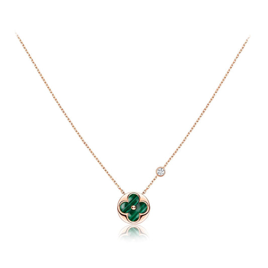 [Violet JW]SUN PEDANT PINK GOLD 1 DIAMOND NECKLACE