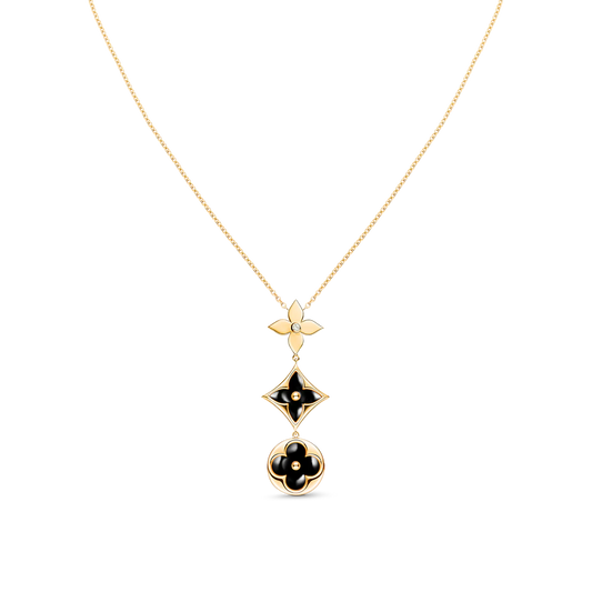 [Violet JW]STAR AND SUN ONYX PINK GOLD NECKLACE