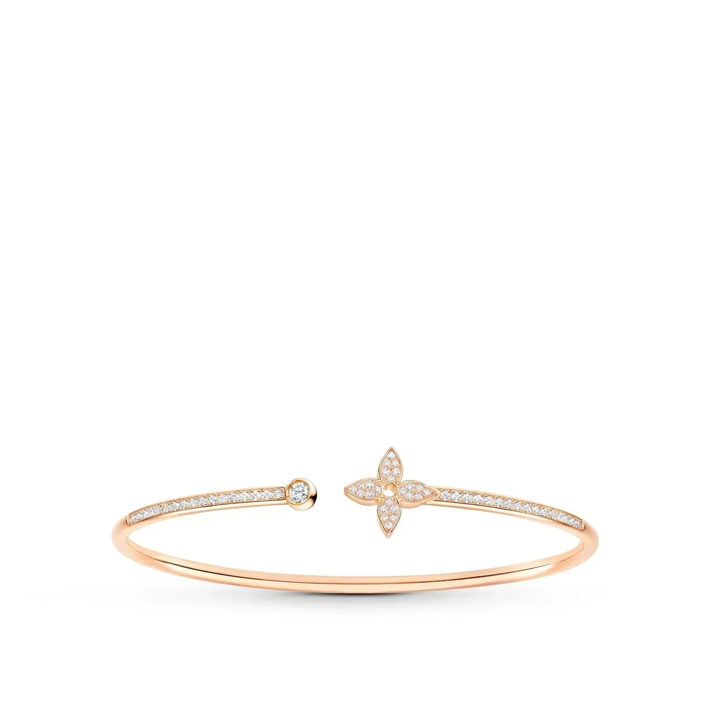 [Violet JW]IDYLLE PINK GOLD OPEN BRACELET DIAMOND PAVED