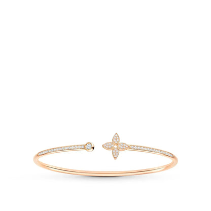 [Violet JW]IDYLLE PINK GOLD OPEN BRACELET DIAMOND PAVED