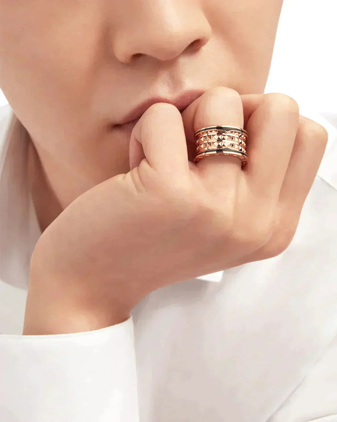 [Violet JW]ZERO 1 ROCK BLACK CERAMIC PINK GOLD LARGE MODEL